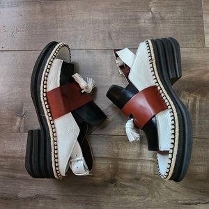 Vic Matie Tassled Leather Sandals Size 8.5